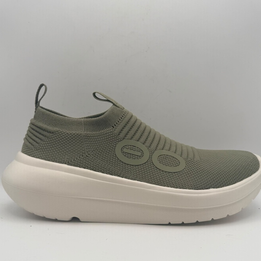 OOFOS OOMy Zen Recovery Shoes Men 11 Foliage Green Knit Slip On Comfort Sneakers